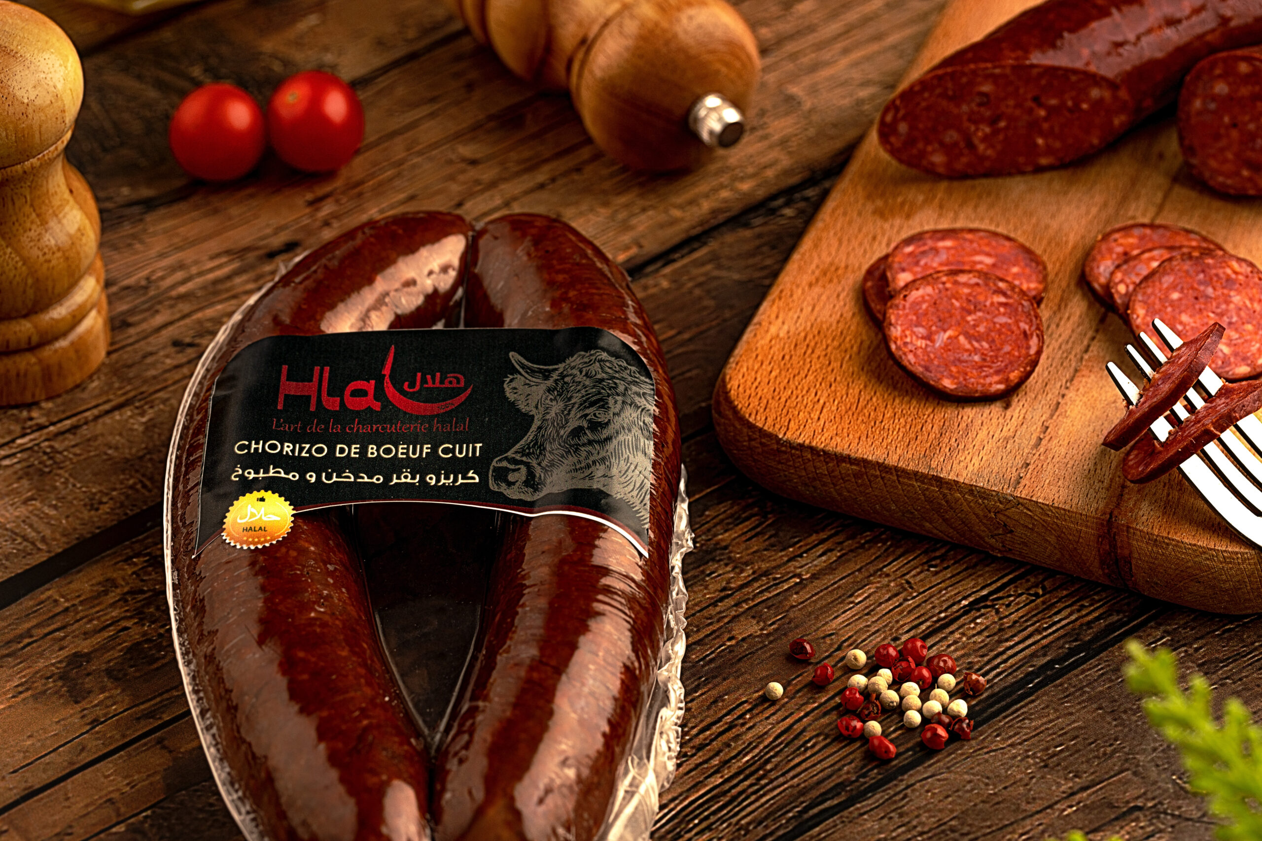 Chorizo de boeuf fumé cuit
